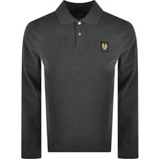 Belstaff Man Polo Shirts Belstaff Logo Long Sleeve Polo T Shirt Grey