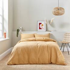 Dunelm Emerson Waffle Duvet Cover Brown (200x135cm)