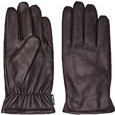 Only & Sons Accessories Only & Sons men's plain leather gloves in brown