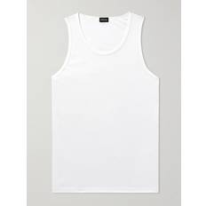 Modal Tank Tops Zegna Ribbed Cotton and Modal-Blend Tank Top Men White