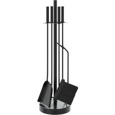 vidaXL Fireplace Tool Set 5 Piece Fireplace Companion Set Fire Poker Set Steel
