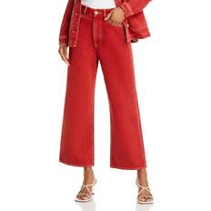 Rosso Jeans Veronica Beard Taylor Cropped High Rise Jeans - Brick Red