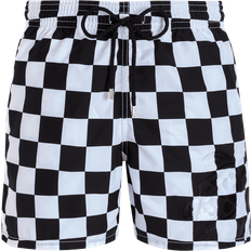 Blanco Trajes de Baño Vilebrequin Moorea Checkered Swim Trunks - White