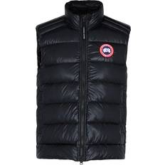 Canada Goose Vests Canada Goose Crofton Black Quilted Shell Gilet, Men's Designer Gilet, Male