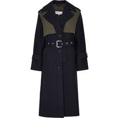 Linen Coats 3.1 Phillip Lim Panelled Cotton and Linen-blend Trench Coat Navy
