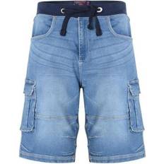 Kam Trousers & Shorts Kam Menswear Mens Big & Tall Cargo Combat Shorts Blue Waist