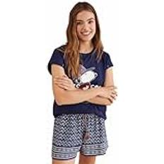 Women’secret women'secret Blå Snoopy 100% bomull T-shirt, Navy