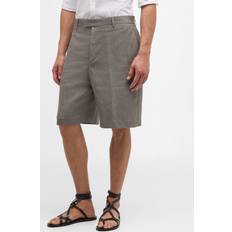 Ferragamo Grey Trousers & Shorts Ferragamo Men's Linen-Blend Shorts ASH GREY 48 32R US