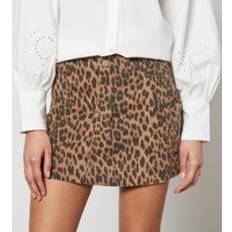 Damson Madder Lily Carpenter Leopard-Print Denim Skirt Brown