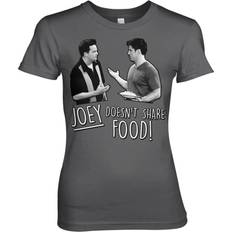 Friends joey doesn't share food girly tee damen t-shirt dark-grey