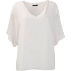 Women’secret Secret Label Womens White Crepe Float Sleeve Blouse Ivory Viscose