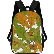 Bags Lakimct Sold by: STORE, Classic Dry Oak Leaves Acorns Backpack for Adult Kids 17-inch Bookbag Laptop Backpack for School Work Travel