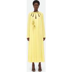 Knitted Dresses - Yellow Bottega Veneta Fluid Viscose Twill Long Dress