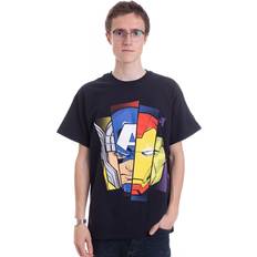 The Avengers Faces Split T-Shirt Schwarz