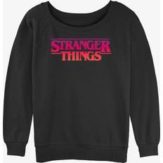 Hoodies Hot Topic Stranger Things Grunge Logo Womens Slouchy Sweatshirt BLACK