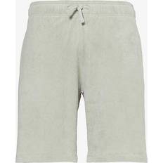 Barbour Men Shorts Barbour Mens Forest Fog Drawstring-waist Towelling-textured Cotton Shorts