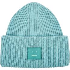 Acne Studios Women Beanies Acne Studios Pansy Ribbed Wool Beanie Turquoise