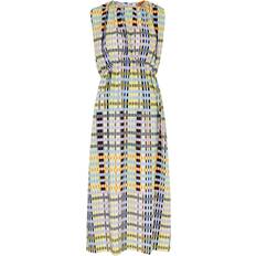 Rowena Checked Textured Midi Dress Multicoloured