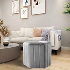 LivingAndHome Velvet Hexagon Foot Stool