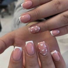 Nagelprodukter Shein Enhance Your Look With Short Square Nails Trendy Heart 24-pack