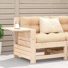 Holz Lounge-Sets vidaXL Gartensofa mit Armlehne und Beistelltisch Massivholz Kiefer Lounge-Set