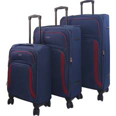 Infinity Leather Light Travel Suitcases - 3 delar