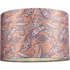 Orange Lamp Parts Happy Homewares Oriental Ethnic Print Satin Cream Shade