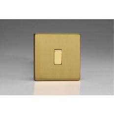 Varilight xdbbp1s momentary switch, 10a, screwless brushed brass