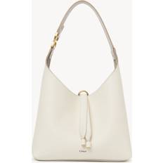 Chloé Handväskor Chloé Small Marcie hobo bag in grained leather White Size OneSize 100% Calf-skin leather