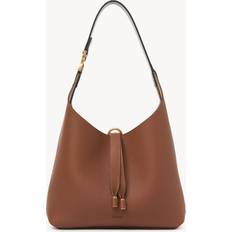 Chloé Small Marcie hobo bag in grained leather Brown Size OneSize 100% Calf-skin leather