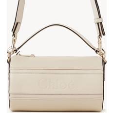 Chloé Väskor Chloé Woody tube shoulder bag in grained leather Beige Size OneSize 100% Bovine leather