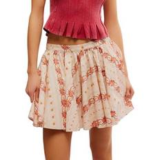 Beige Skirts Free People Women's Gaia Skirt, Ivory, Ivory Combo