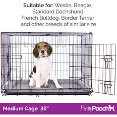 Pretty Pooch Medium Foldable Dog Crate with Grooming mitt 5