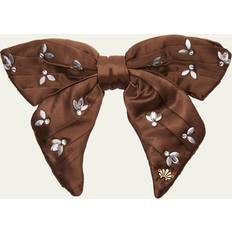 Hair Products Lele Sadoughi Honeybee Embellished Bow Barrette ROOTBEER