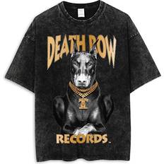 Death Row Records Acid Wash Short Sleeve Graphic Tee Black