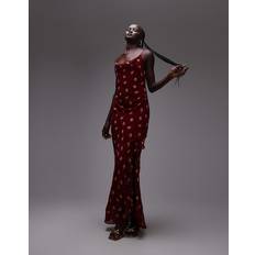 Transparent Dresses Topshop Sheer Drape Midi Dress - Burgundy