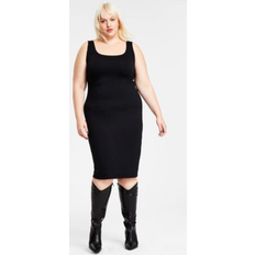 Bar III Trendy Plus Sleeveless Bodycon Dress, Created for Macy's Deep Black 4X