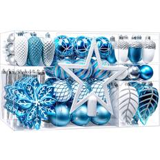 Baubles Ornaments Set 106pcs Blue White