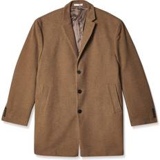 Calvin Klein Men Coats Calvin Klein Men's Prosper Wool-Blend Slim Fit Overcoat Camel 36R