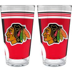 Multicoloured Beer Glasses Great American Products NHL Chicago Blackhawks 2pc Beer Glass 16fl oz 2