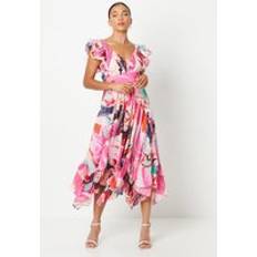 Clothing Coast Petite Wrap Waist Pleated Maxi Dress Multi