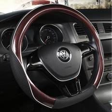 Steering Wheel Cover on sale Maxpower D SHAPE Carbon Fiber +Leather Car Steering Wheel Cover 38CM Non-slip