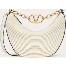 Valentino Garavani SMALL VLOGO MOON HOBO BAG IN NAPPA LEATHER WITH CHAIN Wo