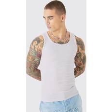 Mies - Violetti Topit boohooMAN Muscle Fit Ribbed Vest - Lilac