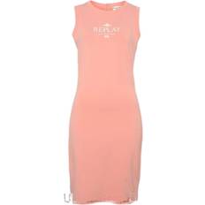 Replay Damen Kleider Replay Damen Kleid luftiges Sommer-Kleid aus reiner Baumwolle 85820313 Rosa