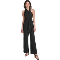 Calvin Klein Women Jumpsuits & Overalls Calvin Klein Women's Belted Flare-Leg Jumpsuit Black