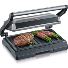 kontaktgrill für sandwiches, steak und als panini grill, antihaftbeschic Schwarz