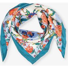 Clothing Max Mara Weekend Weekend Max Mara Silk Floral Square Scarf blue One