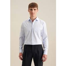 Seidensticker Regular Long Sleeve Kentcollar Stripes - Hvid