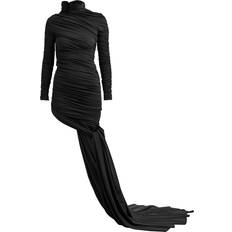 Balenciaga Black Ruched Draped Dress